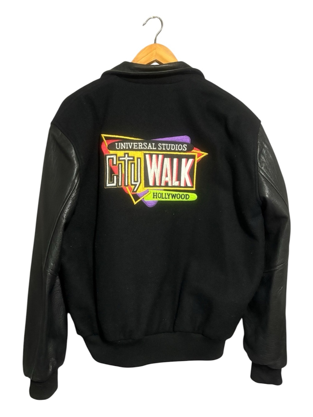 SICHEL Vintage Universal City Walk Multicolor Embroidered Logo Bomber Jacket